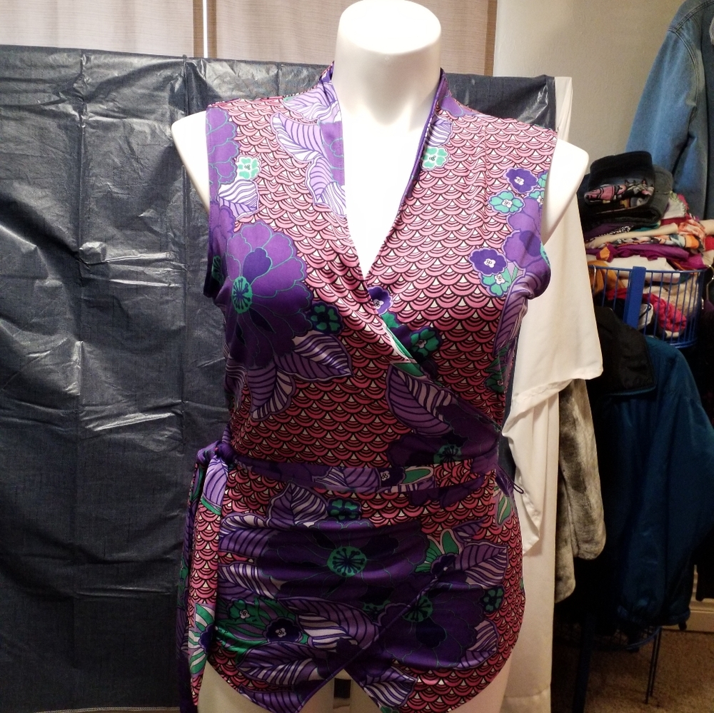 Pink and purple wrap vest